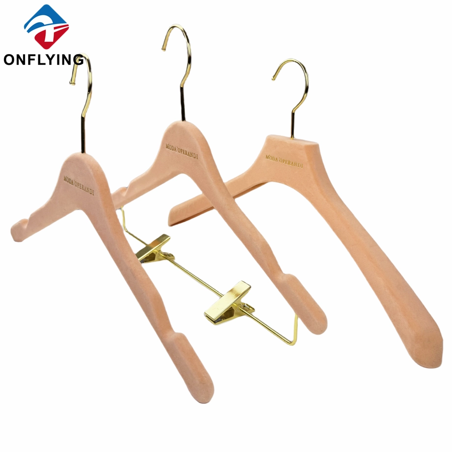China Luxury Coat Dress Pink Velvet Clothes Hangers Manufacturer Supplier manufacturer