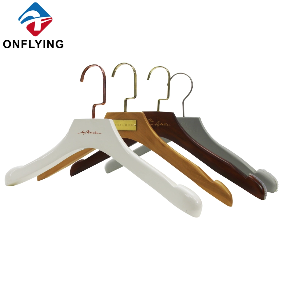Nonslip Clothes Luxury Wedding Dress Custom Wooden Hanger Factory Supplier