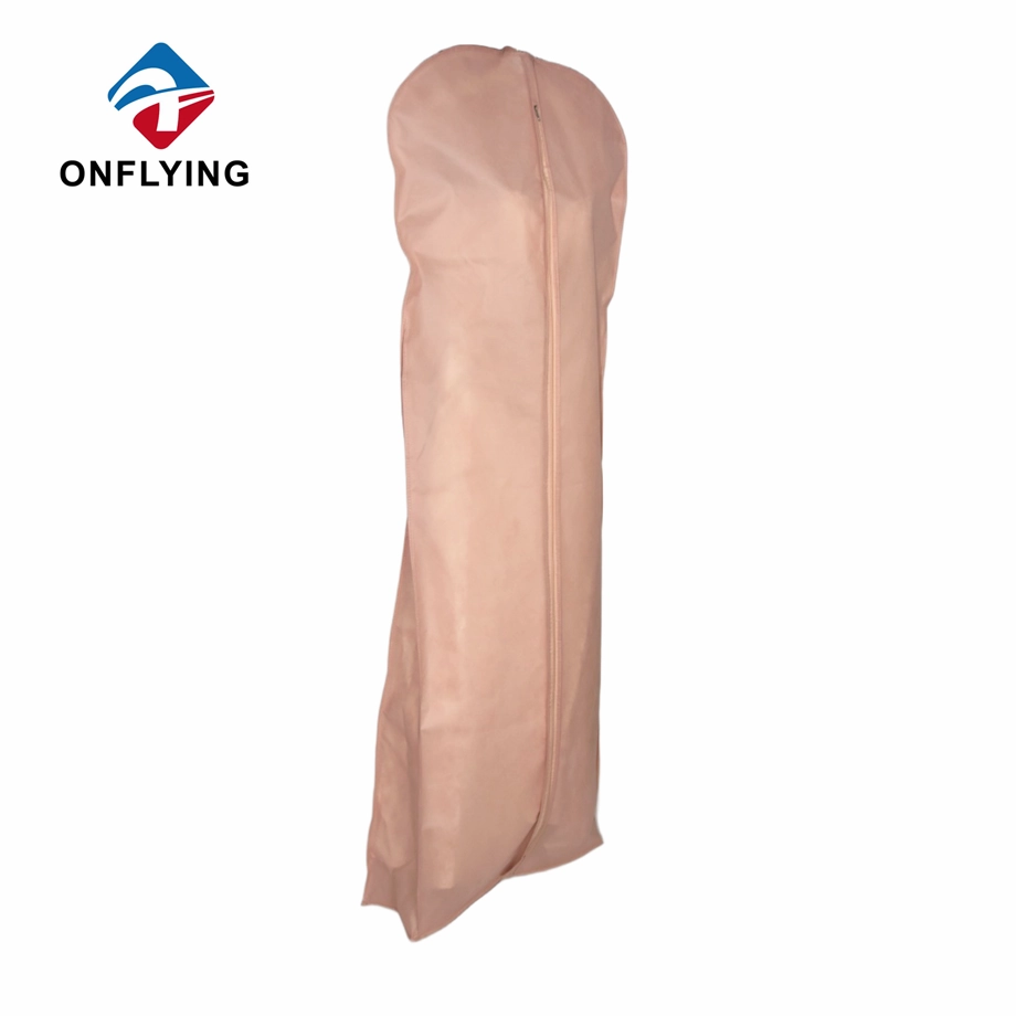 Luxury Custom Breathable Pink Extra Long Gown Packaging Wedding Dress Bag China Factory