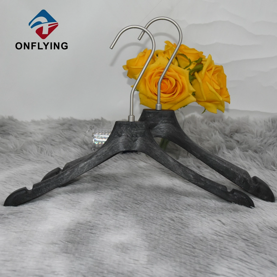 Luxury Top Quality Heavy Duty Customized Logo Black Resin Dress Hanger