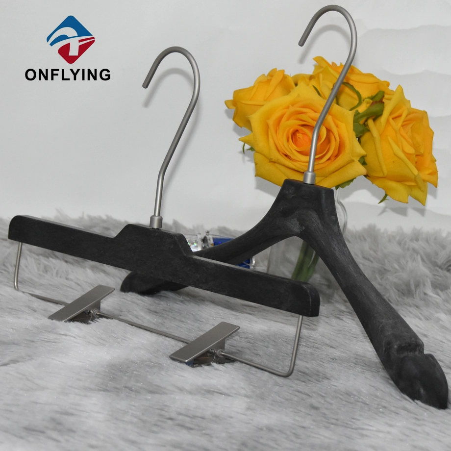 Luxury Top Quality Heavy Duty Customized Logo Black Resin Dress Hanger