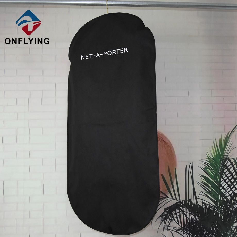 Popular Black Non Woven Zipper Garment Suit Coat Storage Bags China Factory