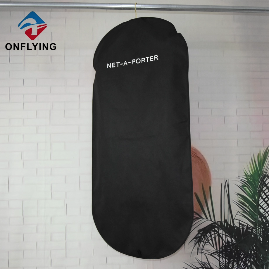 Popular Black Non Woven Zipper Garment Suit Coat Storage Bags China Factory