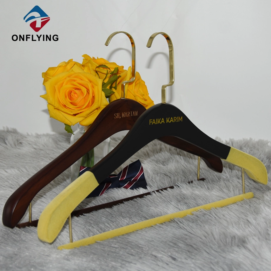 Custom High Quality With Anti-Slip Bar Wooden Shirt Hanger China Supplier