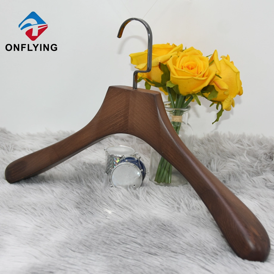 Best Quality Heavy Duty Gun Black Hook Wooden Coat Hanger China Factory