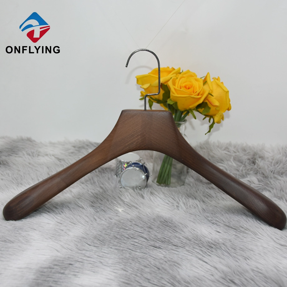 Best Quality Heavy Duty Gun Black Hook Wooden Coat Hanger China Factory