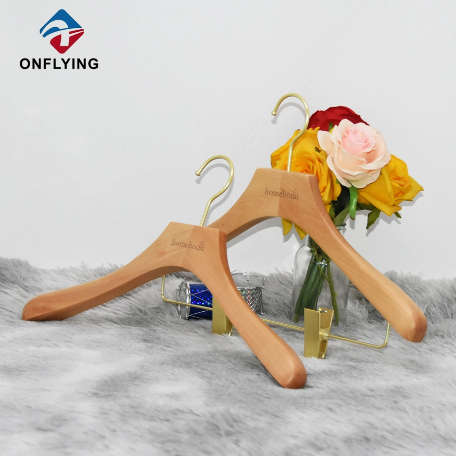 Durable Custom High Quality Wooden Hangers for Clothing Store China Factory