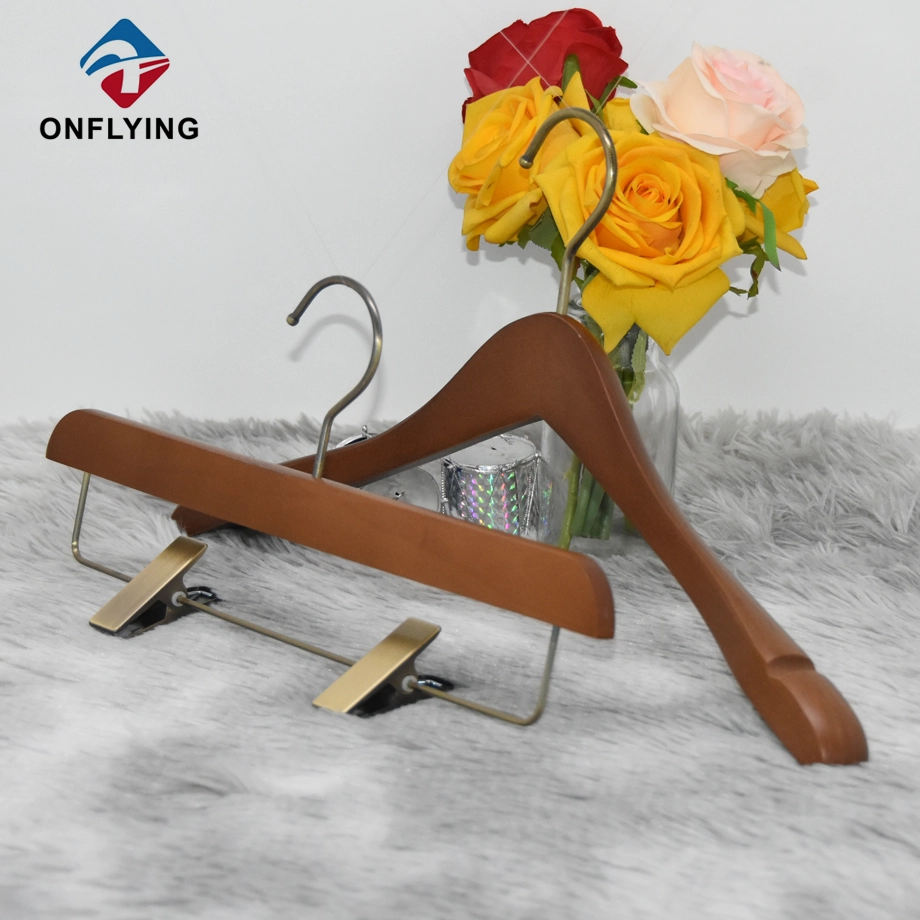 Luxurty Bronze Round Hook Skirt Pant Hangers With Clip China Factory
