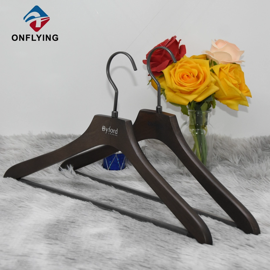 Wood Suit Hangers With Logo Supplier