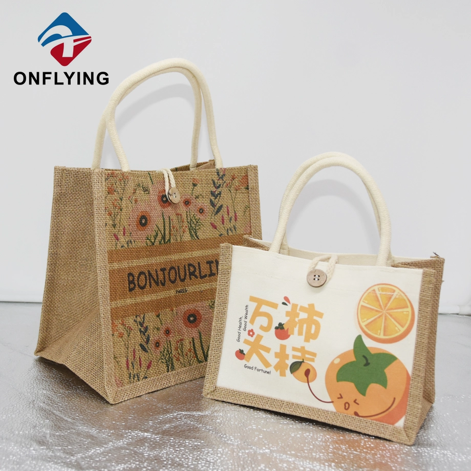 أعلى نهاية عالية الجودة قابلة لإعادة الاستخدام الشعار المخصص Jute Bag Bag China Supist
