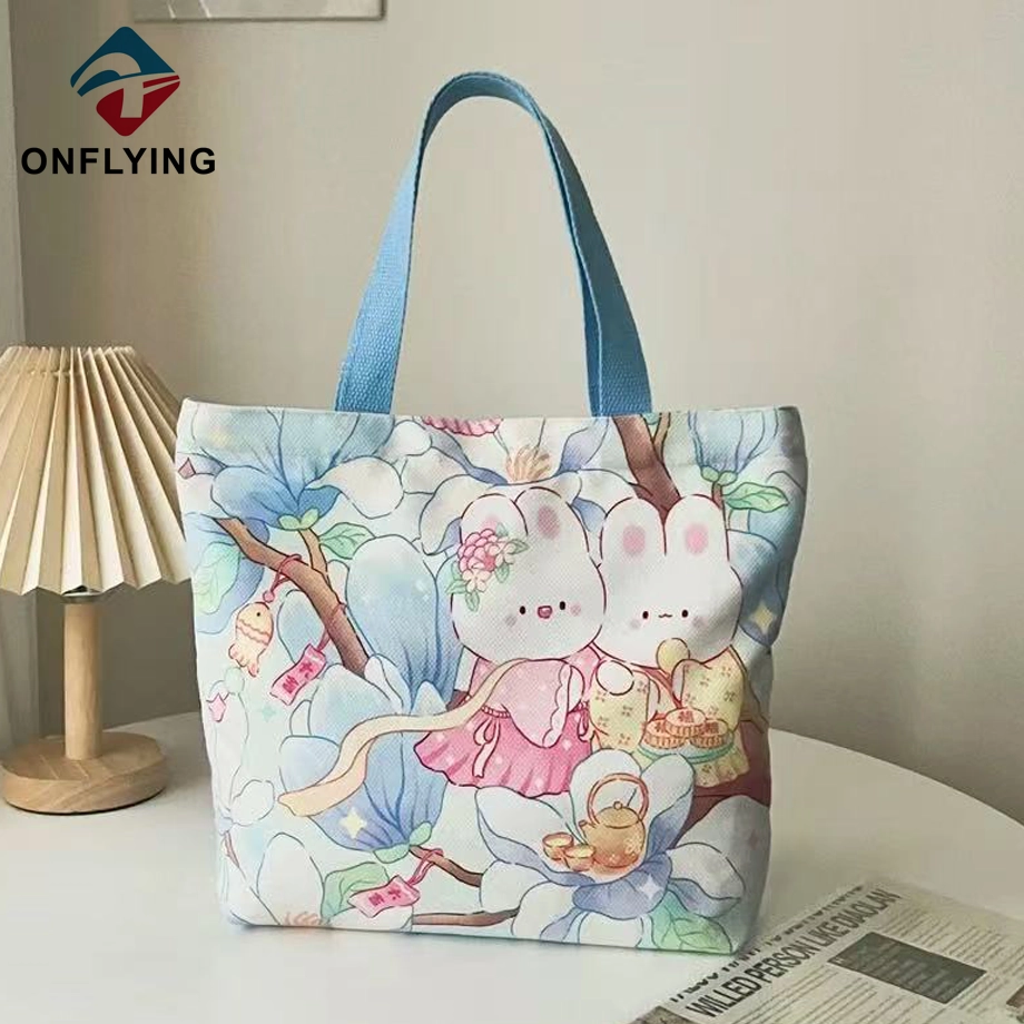 Custom Printed Logo Eco Friendly Reusable Cotton Shoulder Bag China Factory