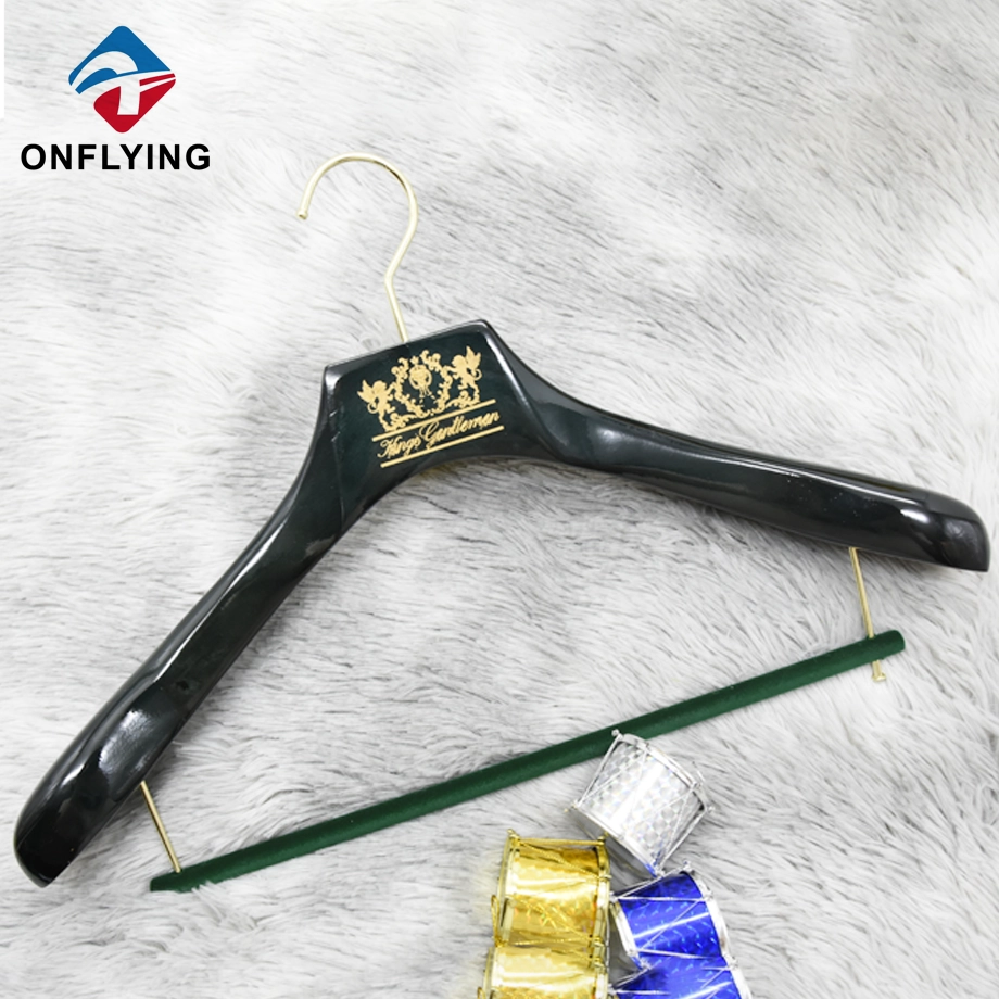 Exquisite Luxury Durable Custom Logo Clothes Wooden Hanger China Supplier