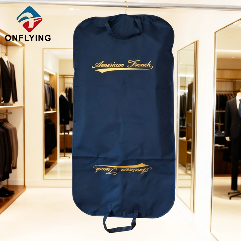 El traje azul de la calidad de la ropa de Oxford del logotipo personalizado elegante cubre la fábrica de China