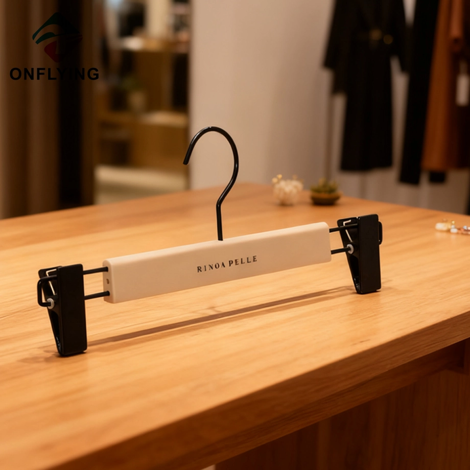 Luxury Custom Apricot Rubber Coated Pants Clothes Hanger China Manufacturer