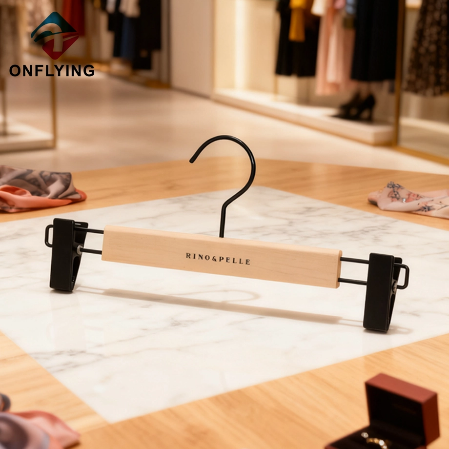 Luxury Custom Apricot Rubber Coated Pants Clothes Hanger China Manufacturer
