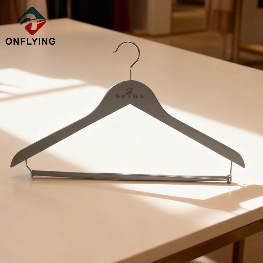 Gray Wood Shirt Hangers Manufacturer