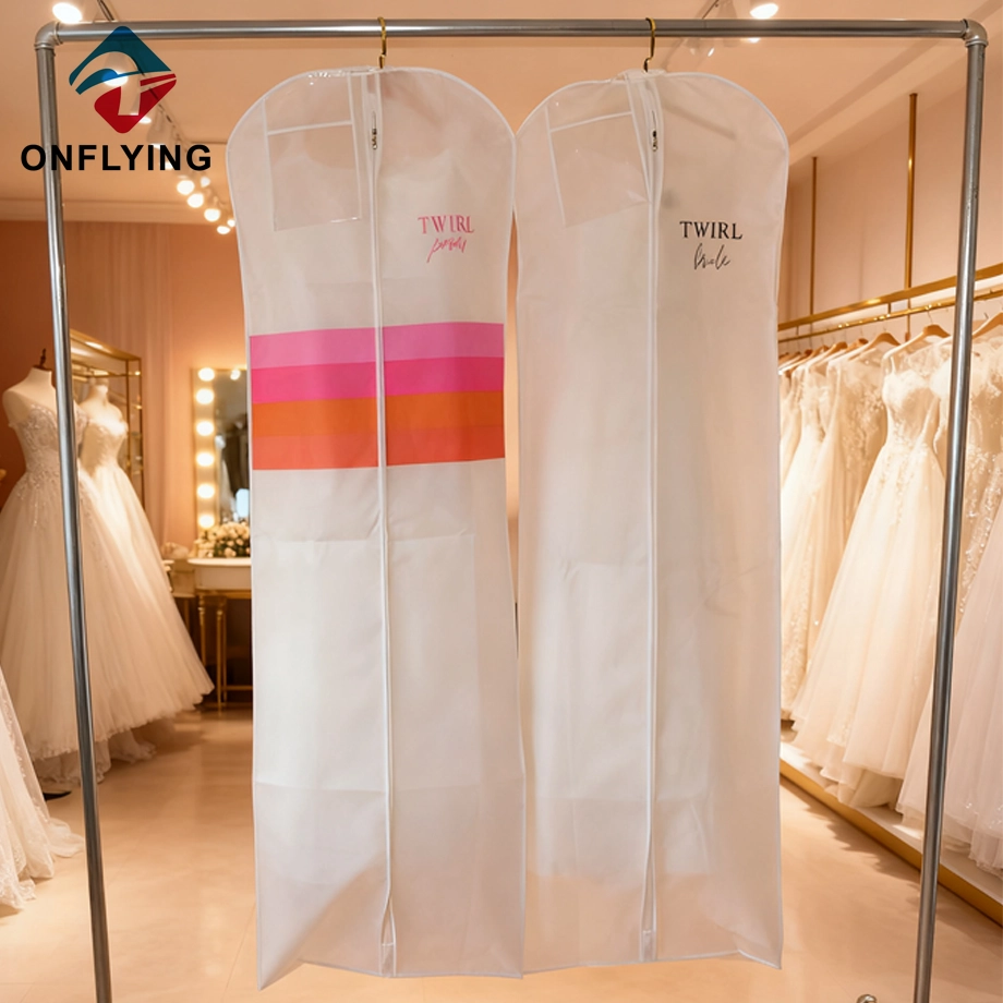 Reusable Custom Logo White Non Woven Dress Storage Bags China Manufacturer