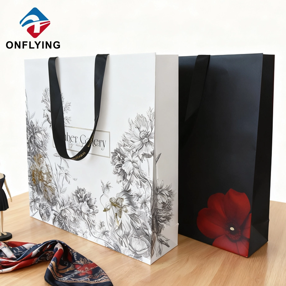 Luxury Reusable Thickened Ribbon Handled Shopping Gift Bag China Manufacturer