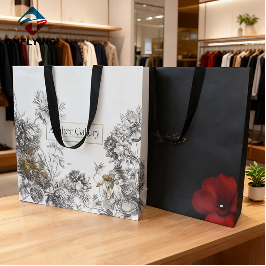 Luxury Reusable Thickened Ribbon Handled Shopping Gift Bag China Manufacturer