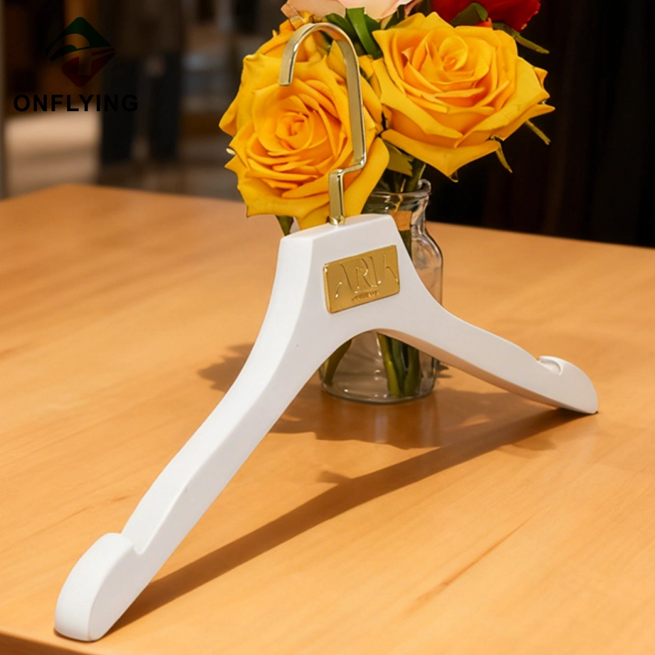 Luxury Custom Non Slip White Bridal Dress Wooden Hanger China Supplier