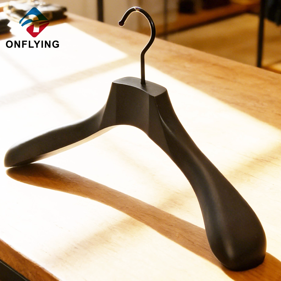 Top End Round Hook Clothes Coat Black Wooden Hangers China Supplier