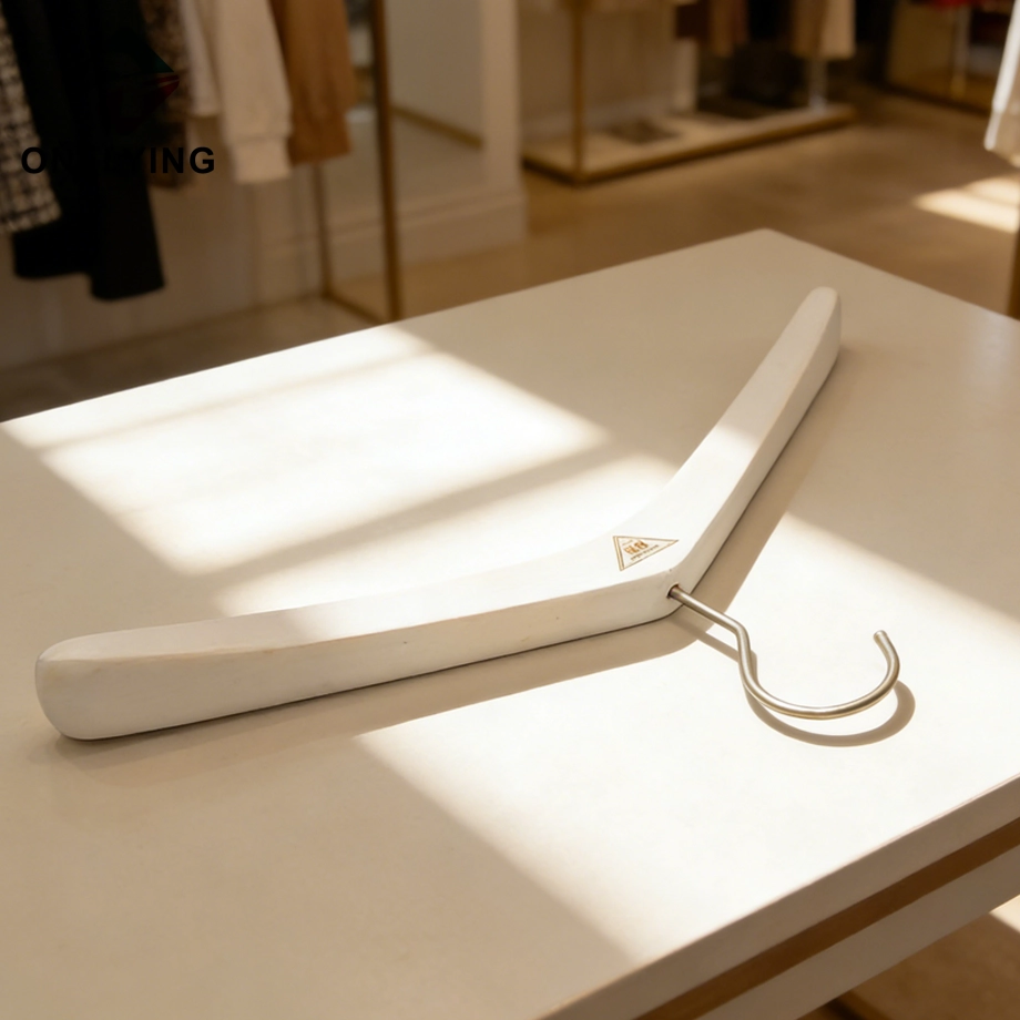 Boutique Special Design Lady White Coat Wooden Hangers China Factory