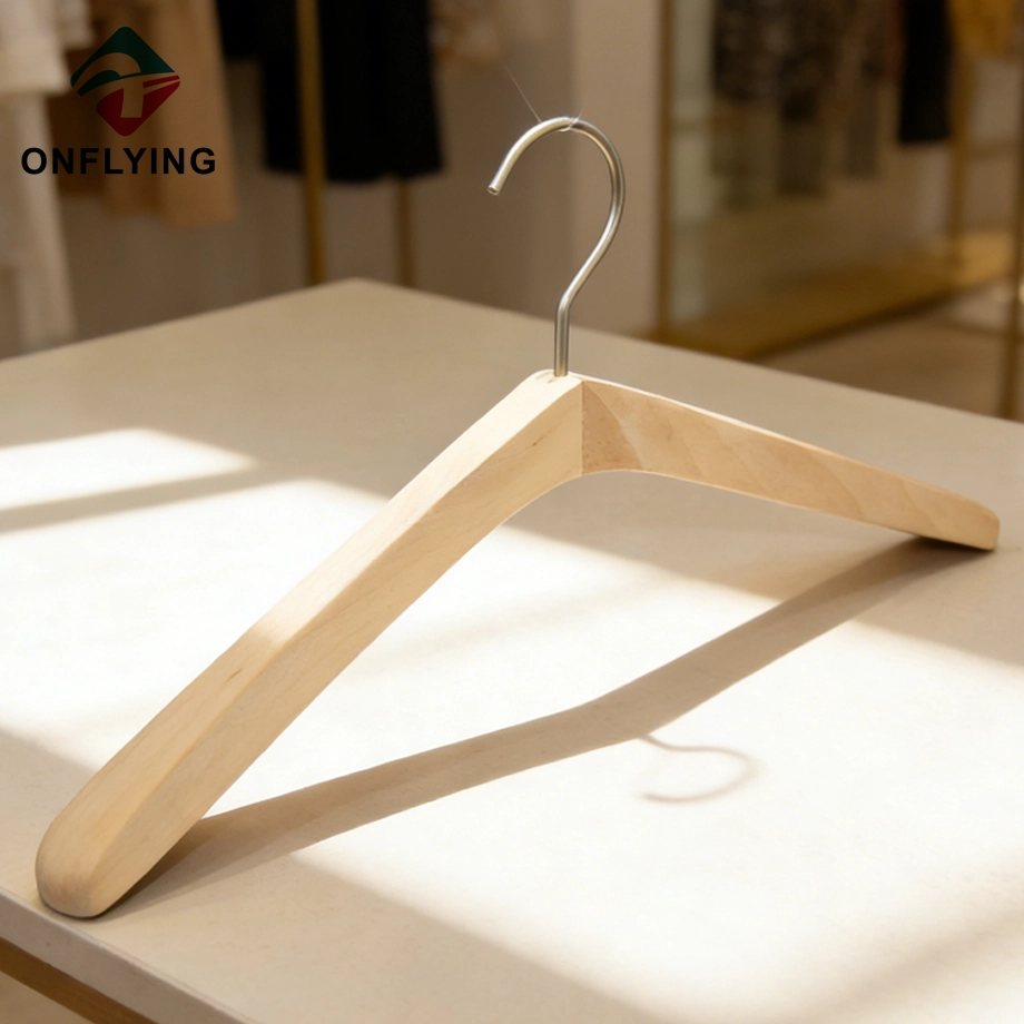 Boutique Special Design Lady White Coat Wooden Hangers China Factory