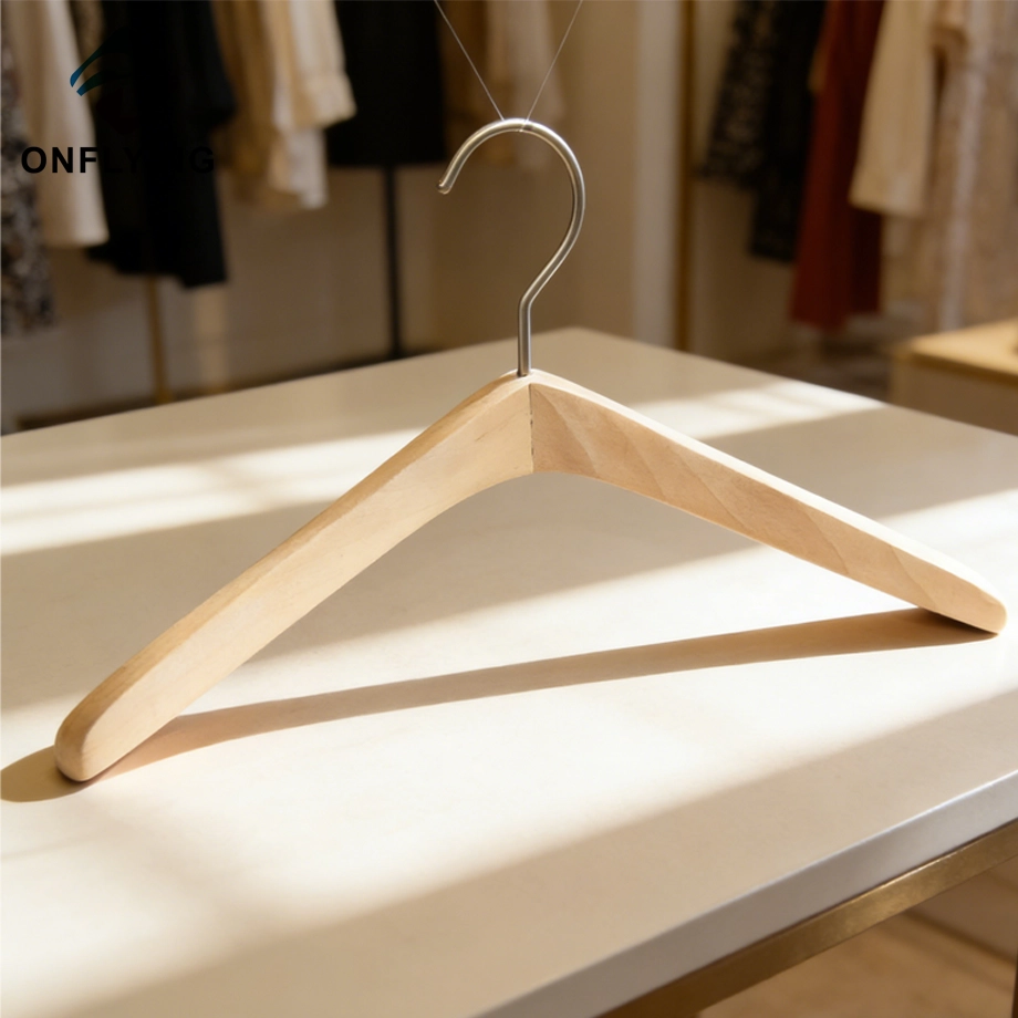 Boutique Special Design Lady White Coat Wooden Hangers China Factory