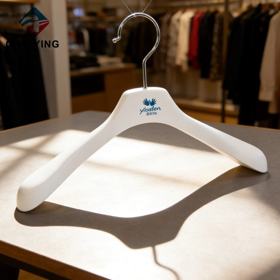 China Luxury Custom Non Slip Silvery Hook Cute White Kids' Plastic Hangers China Supplier manufacturer