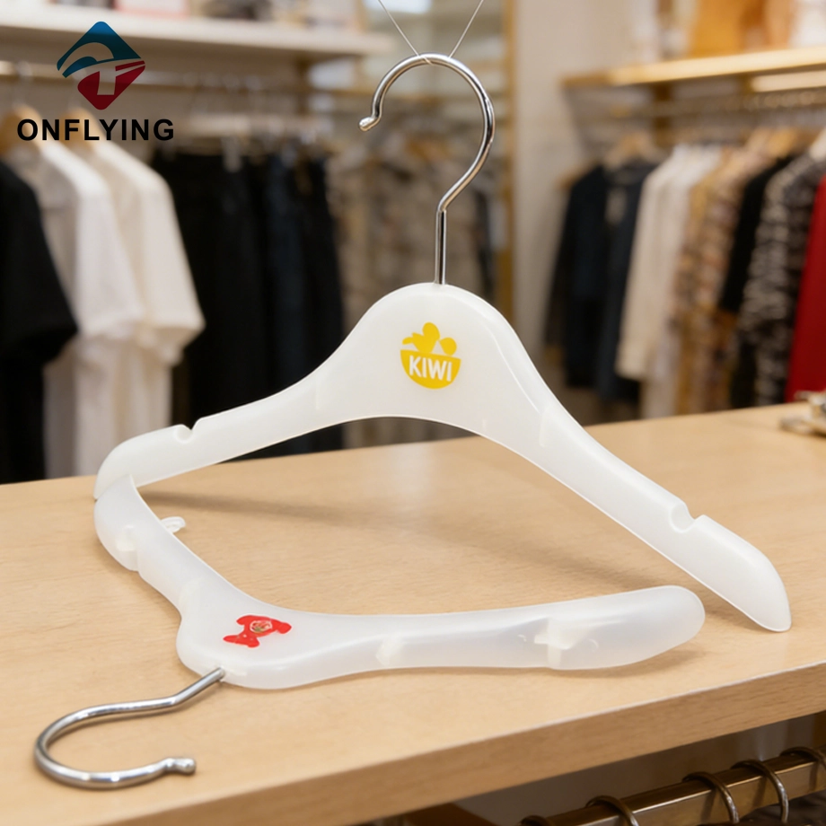 Custom Logo Small Size Cute Kids' Plastic Clothing Hangers China Factory