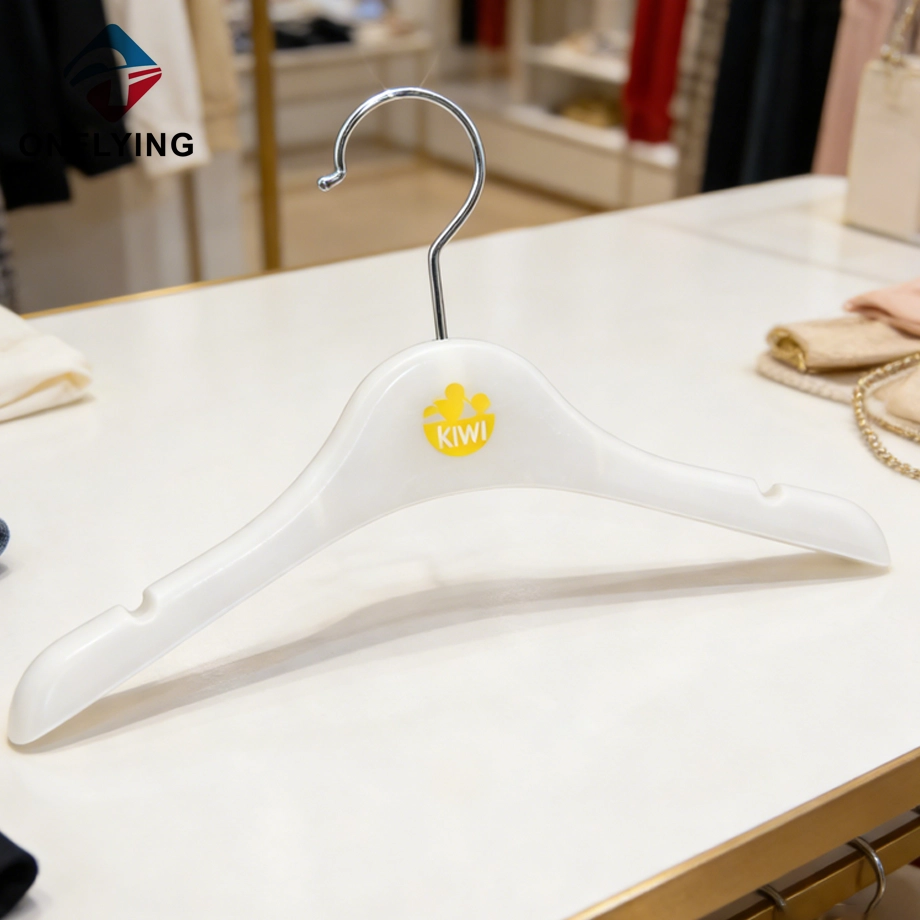 Custom Logo Small Size Cute Kids' Plastic Clothing Hangers China Factory