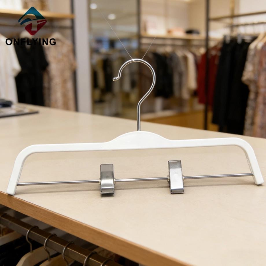 Durable Metal Clips White Coat Pants Plastic Hangers Set China Supplier
