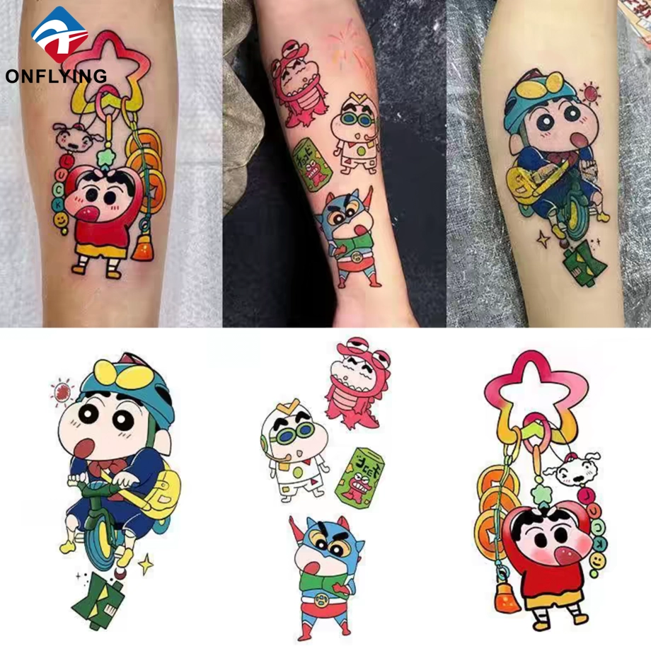 彩色图案贴纸派对定制防水临时纹身贴纸工厂制造商