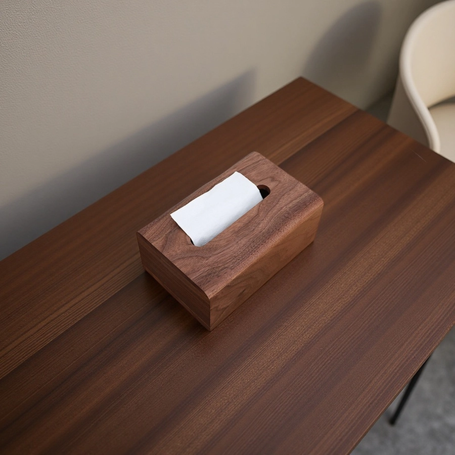 Boîte de tissus en gros en bois Hédieux support de boîte de serviette de grande capacité