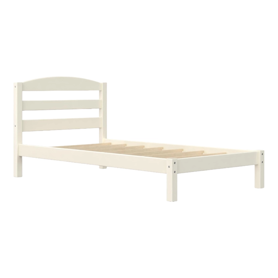 Customizable Modern Wooden Bed for Bedroom Use, Frame Bed With Slatted Headboard