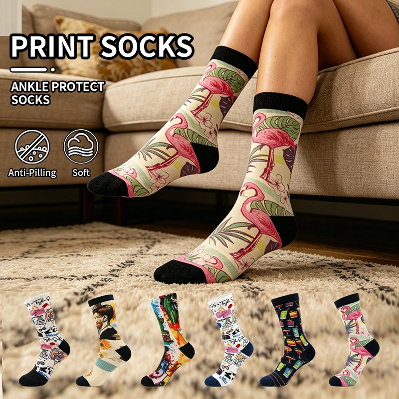 Low price 360° print socks manufacturer
