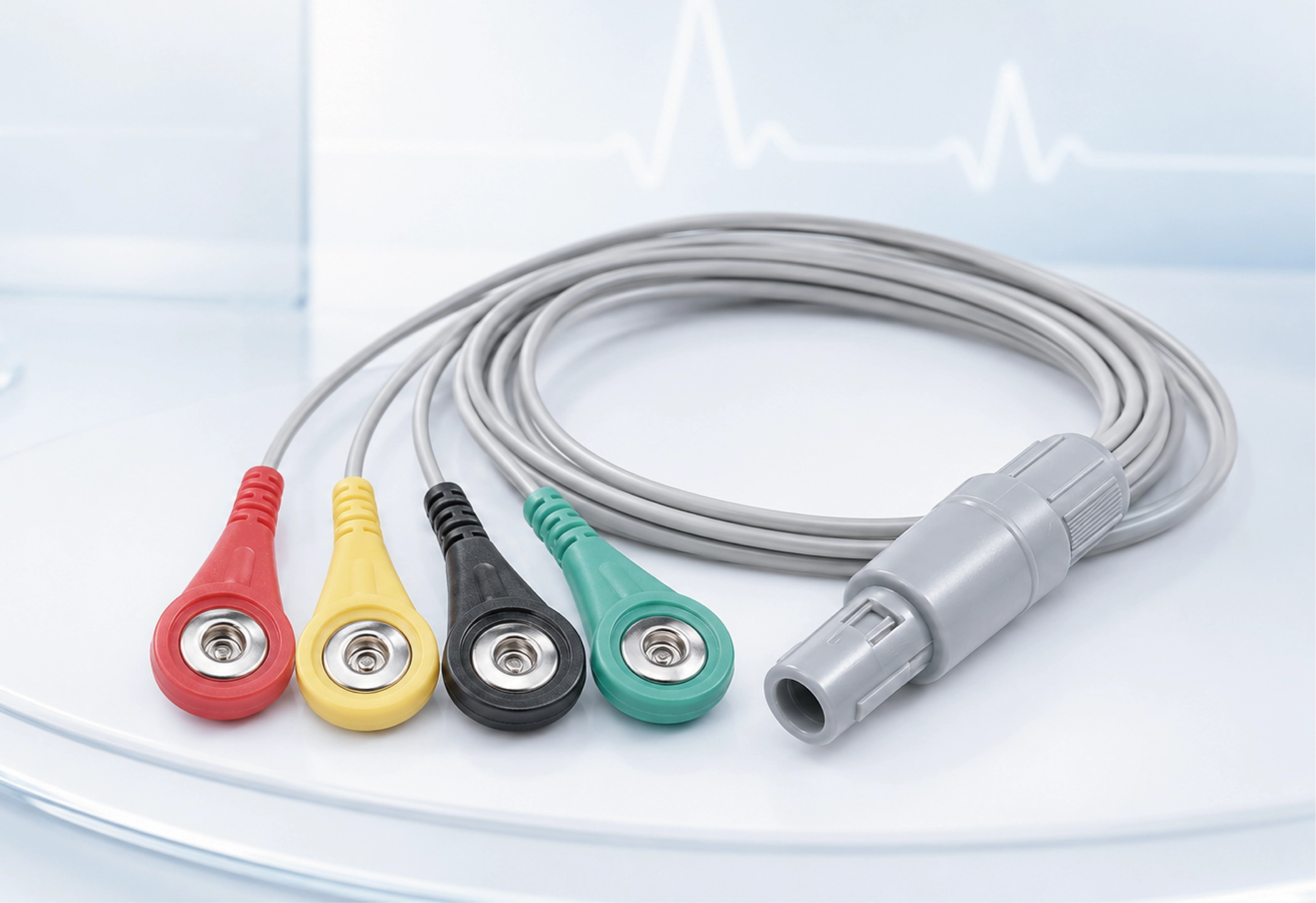 4-poliges LEMO-kompatibles 3-adriges 4,0-mm-EKG-Buchsen-Schnappkabel