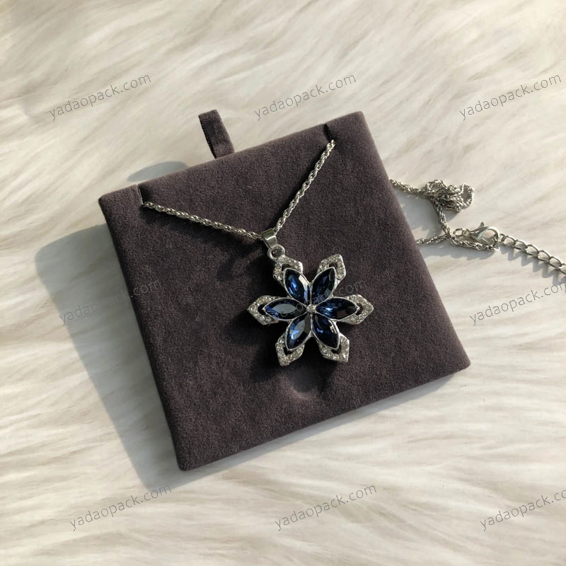 Water Blue Velvet Pouch with Double Pockerts