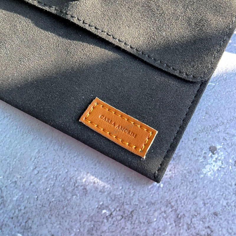 Black Microfiber Pouch with snap closure