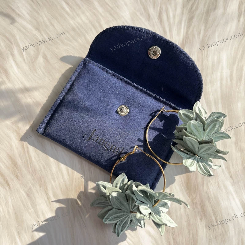 Pochette portagioielli in microfibra Royal Blue con cuciture intorno