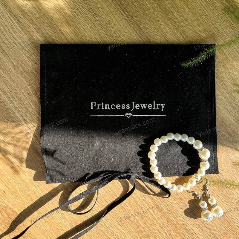 pochette en microfibre topsale avec couvercle plat et ficelle