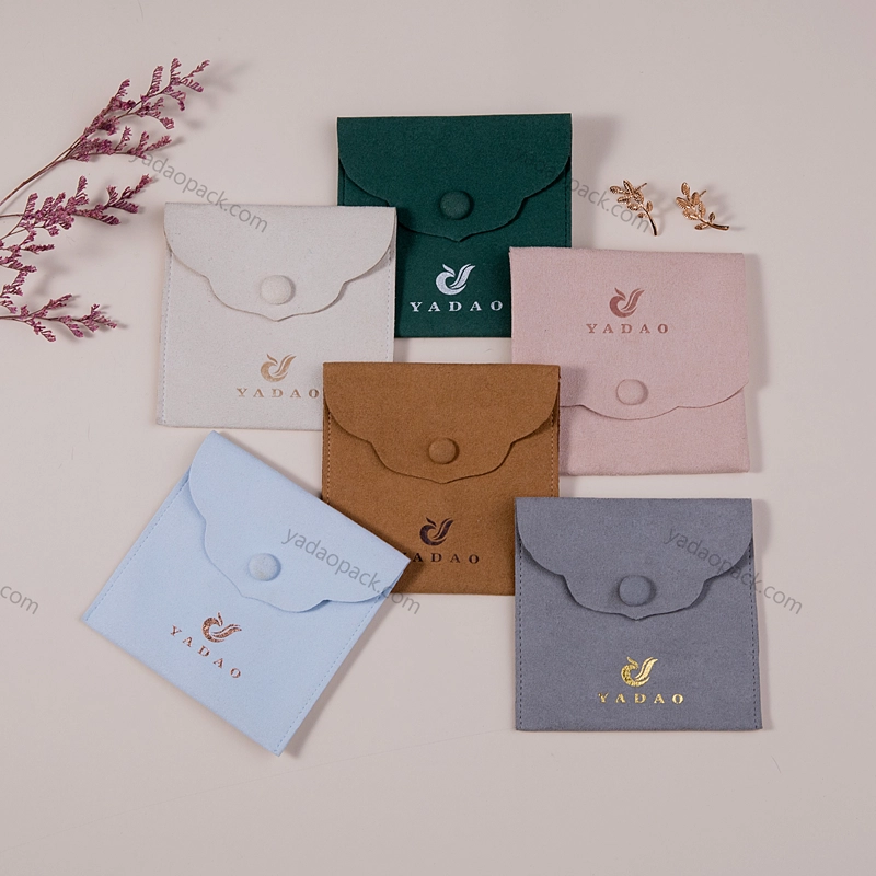 Cina Yaodao Busta per gioielli rosa con busta in pelle scamosciata stampata personalizzata e confezione regalo con bottone produttore