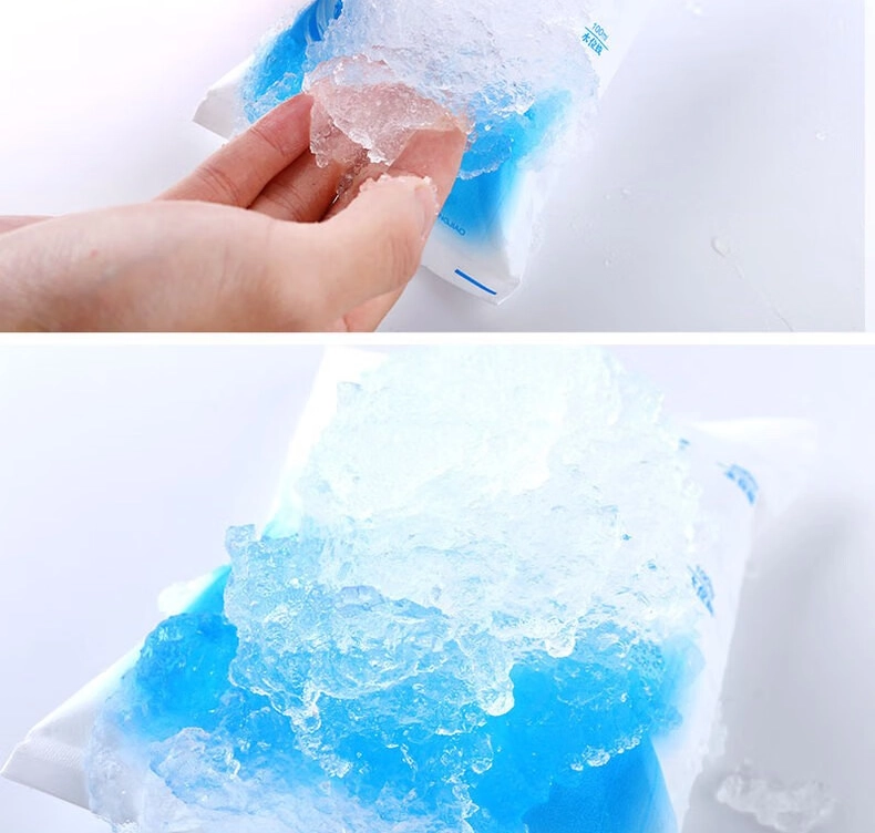 Ice packs made of polymer absorbent resin