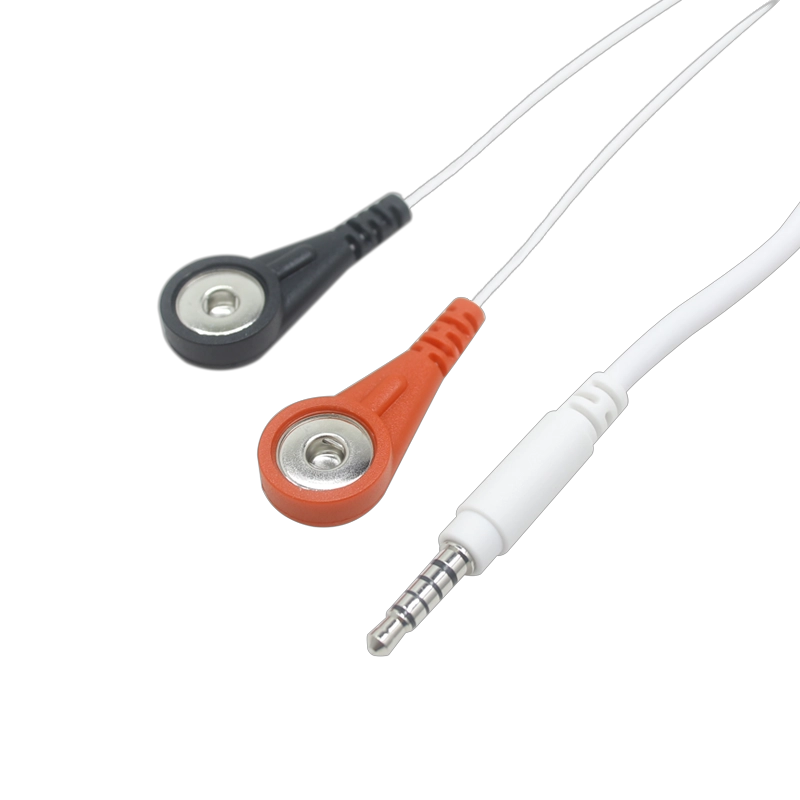 Çin Tıbbi Elektrot EKG Geçmeli Kablo 3.5mm 5 Kutuplu Ses Jak Kablosu, 2 Kurşun Geçmeli Elektrot Kurşun Tel üretici firma