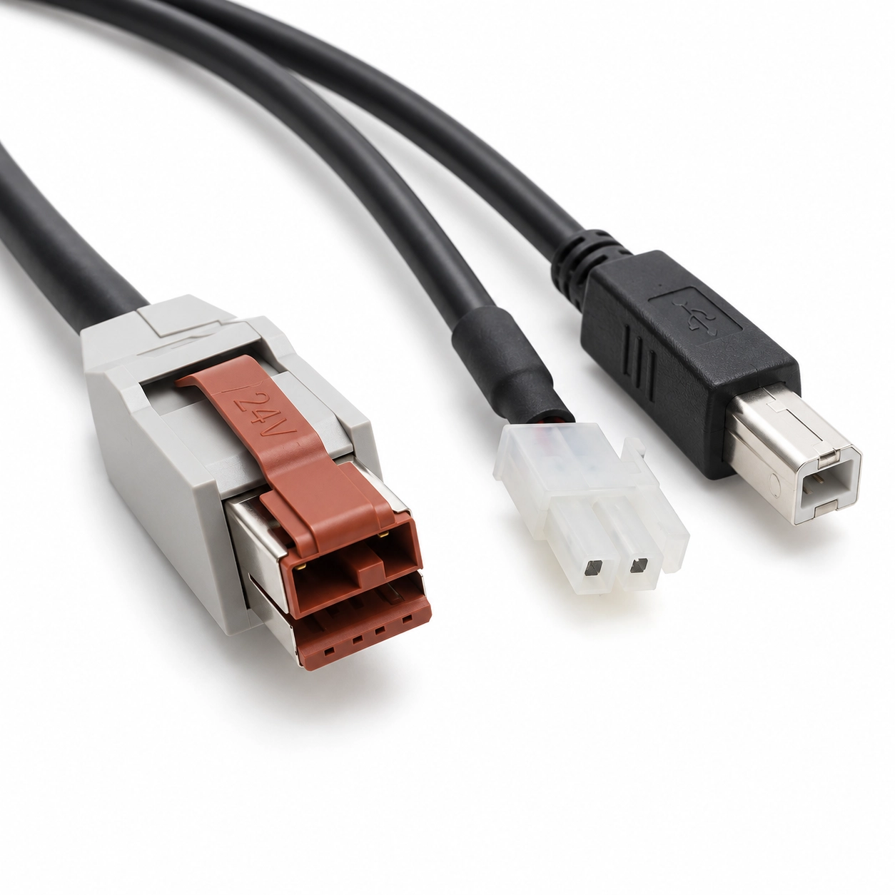 中国 24V POWEREDUSB - USB-B および 3 ピン プリンタ電源 Y ケーブル メーカー