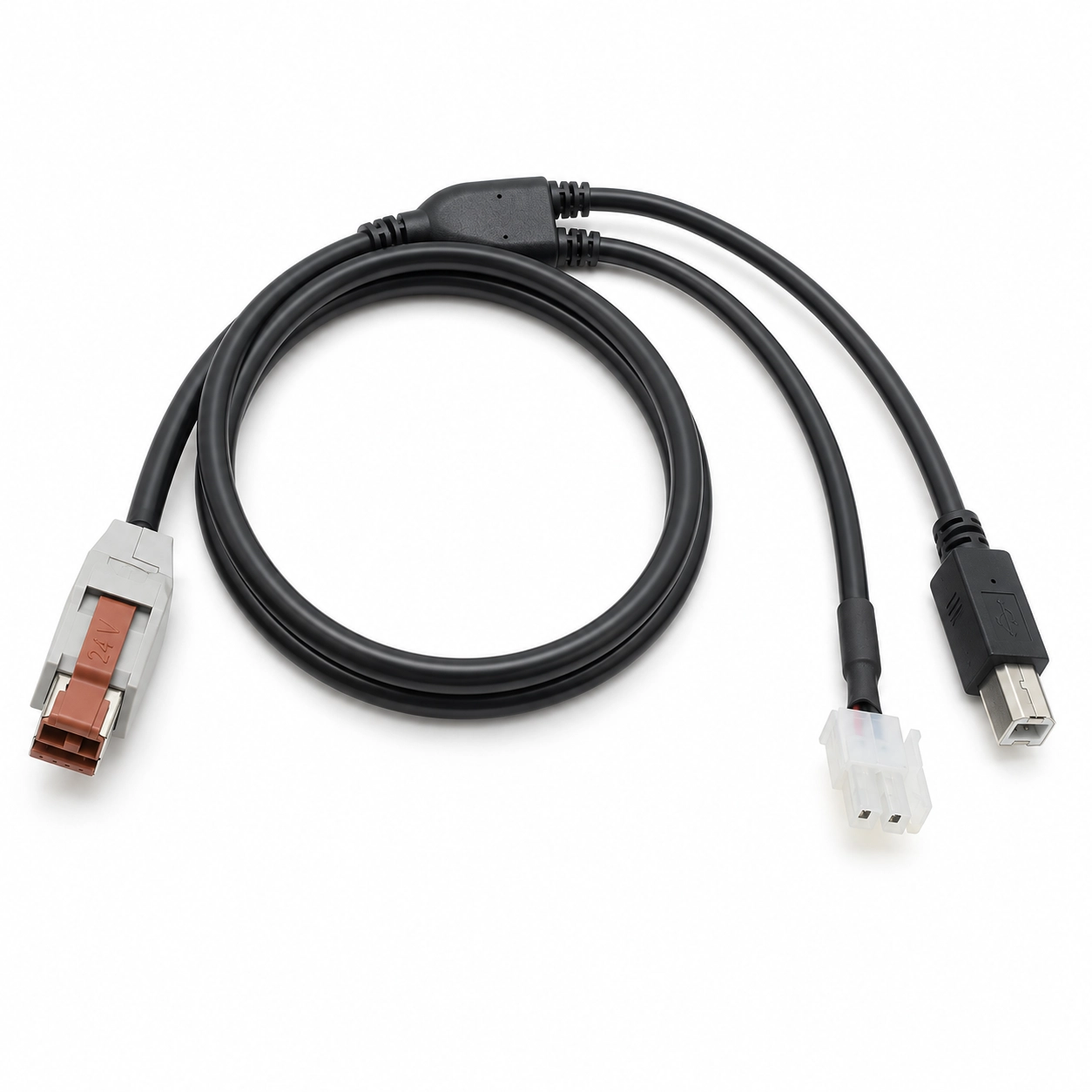 中国 24V POWEREDUSB - USB-B および 3 ピン プリンタ電源 Y ケーブル メーカー
