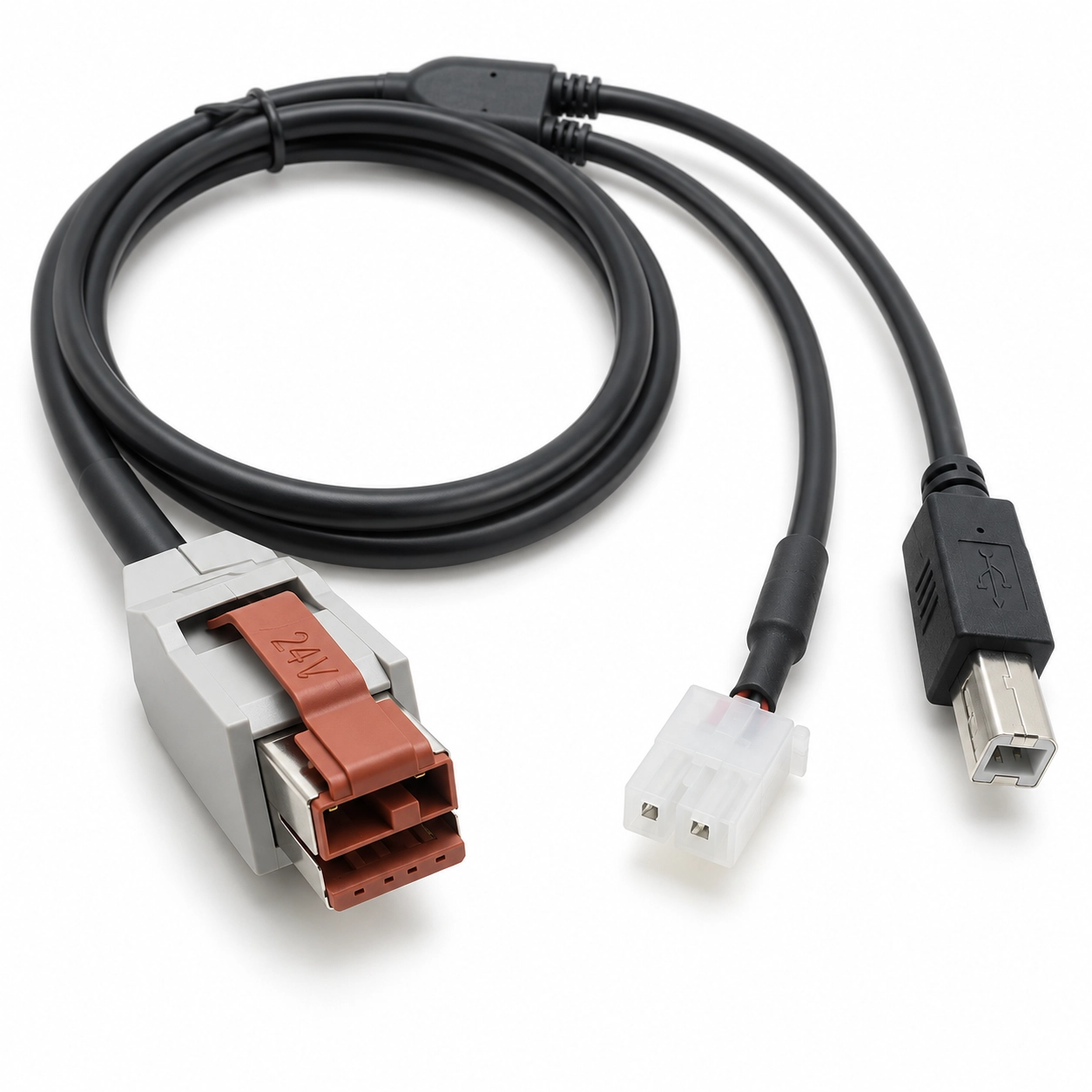 中国 24V POWEREDUSB - USB-B および 3 ピン プリンタ電源 Y ケーブル メーカー