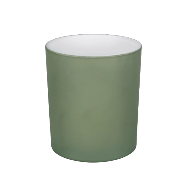 matte green candle jar