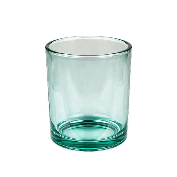 green spray candle jar