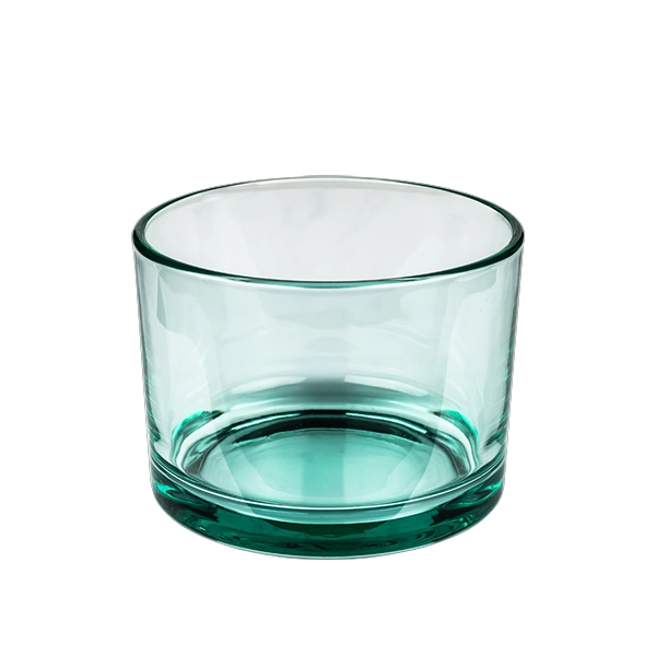 3 wick Translucent Green Candle Holder Glass 14.5oz